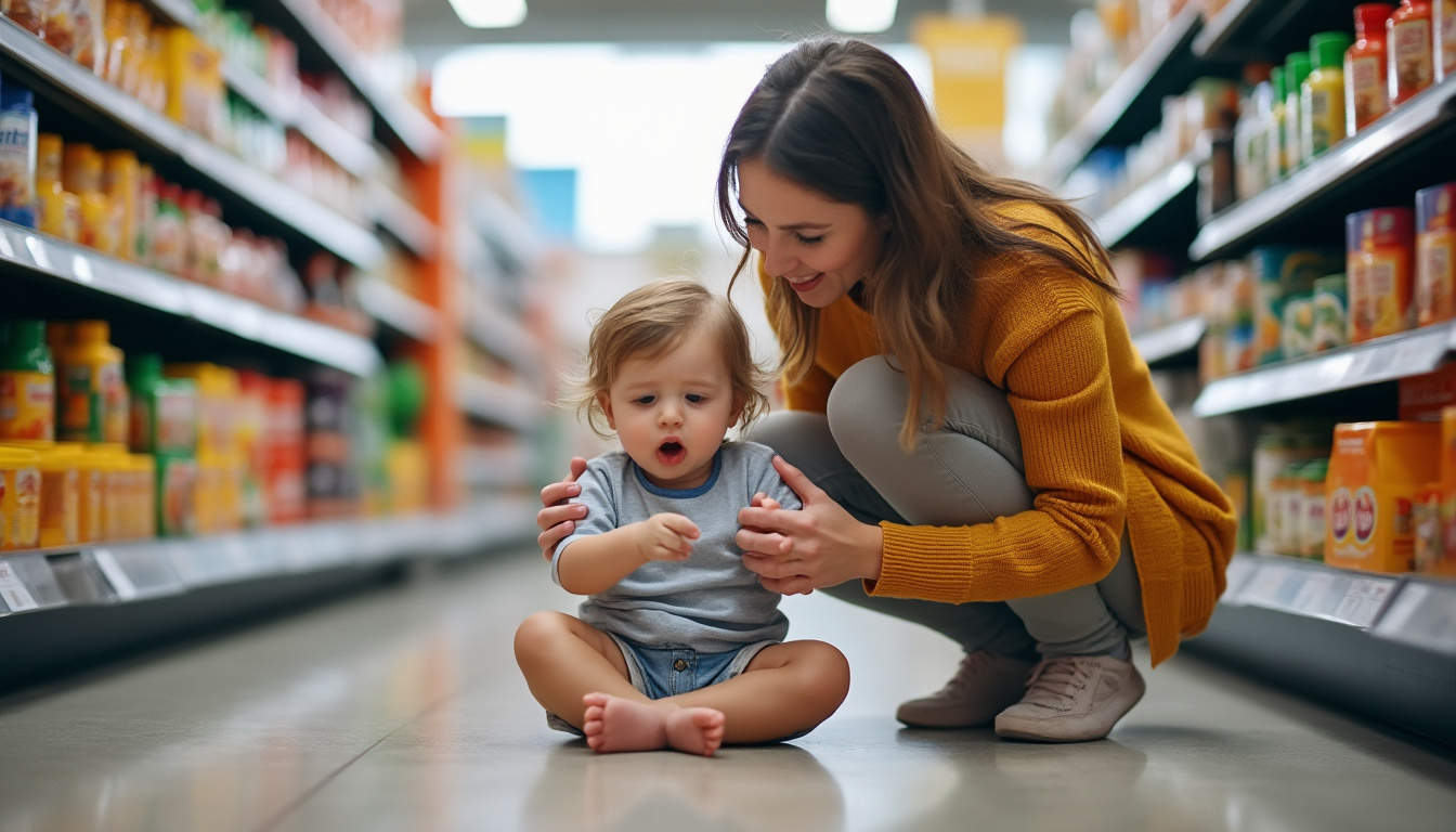 découvrez des astuces efficaces pour calmer un enfant en crise au supermarché et rendre vos courses plus sereines.