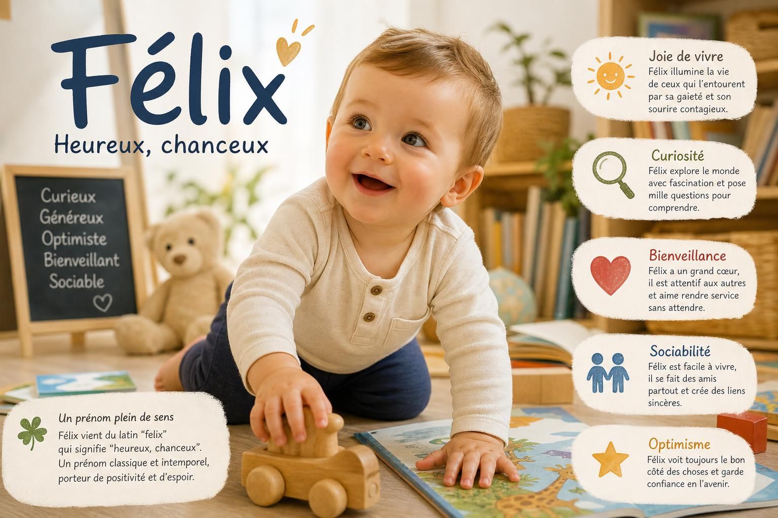 découvrez la signification du prénom félix, son lien avec la chance et les traits de caractère associés à ce prénom plein de charme et de positivité.